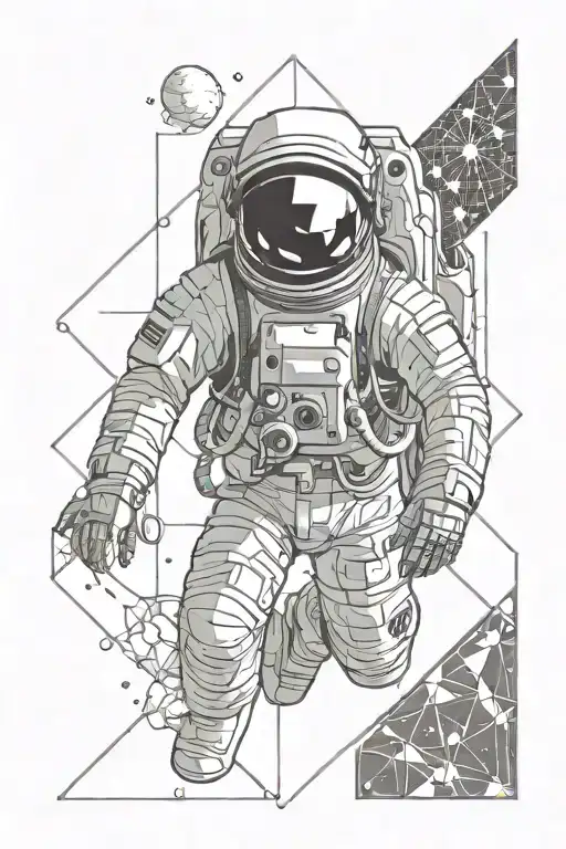 Astronaut Looking Into Door Of Universe