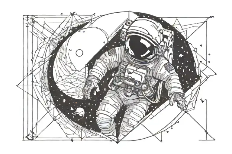 Astronaut Looking At Doorway To Galaxy