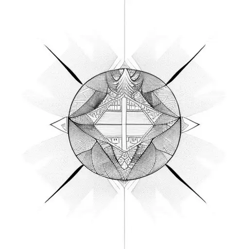 Sunset In The Sea But Only Lines