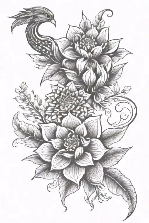 Vintage Ornimental Floral Botanical Folklore