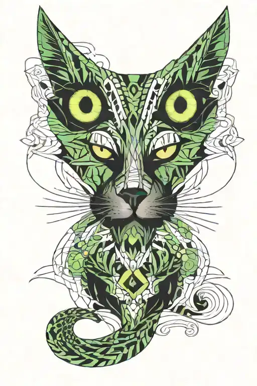 Cat Eyes Like Green Fire Inside