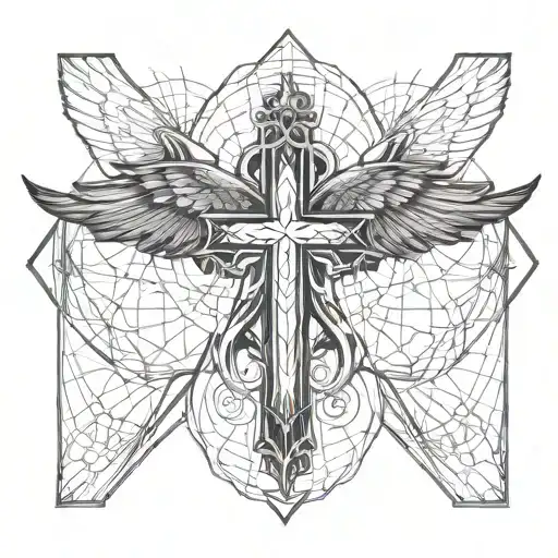 Christian Cross With Wings