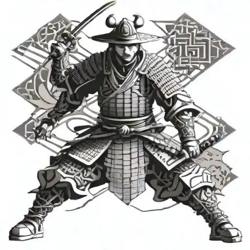 Samurai In The Japanese Castle