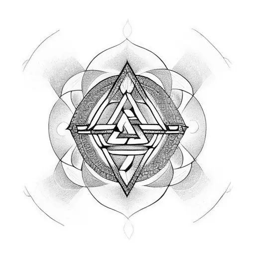 Valknut Symbol Lotus Flower