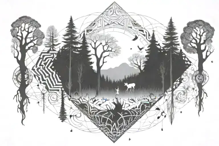 A Mystical Forest With Hidden Creatures Inspired By Fantasy Books