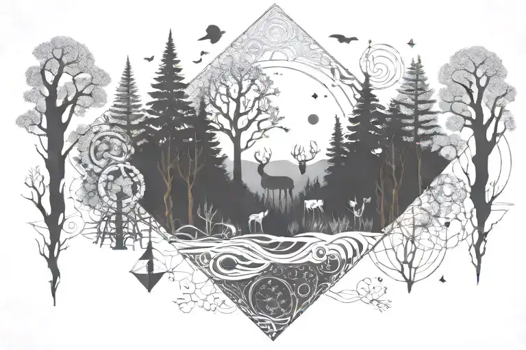 A Mystical Forest With Hidden Creatures Inspired By Fantasy Books