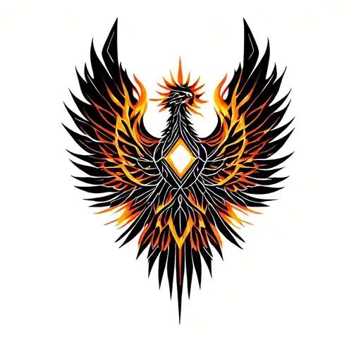 Phoenix Rising From Flames