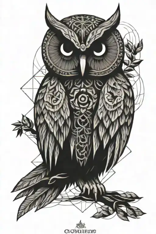 An Intricate Owl Design With Hidden Zodiac Symbols