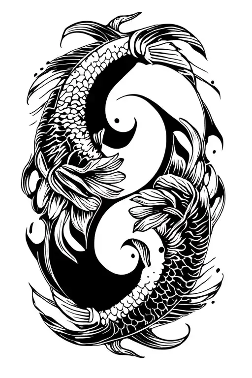 Ying Yang Fish Arm Band Vector With Life And Death Motifs
