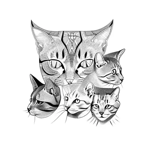 Three Cat Heads