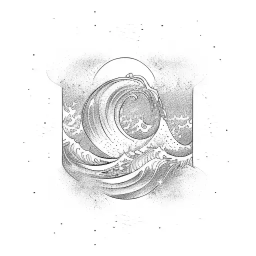 Ocean Wave Barrel Fine Line