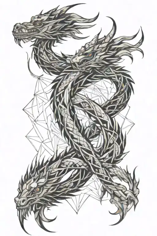 Gemini Dragon Intertwined