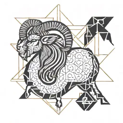 Aries And Capricorn Symbol Merged Together