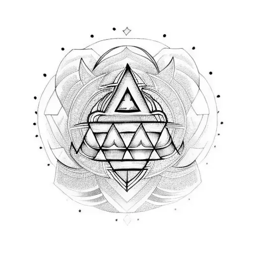 Valknut Symbol Lotus Flower