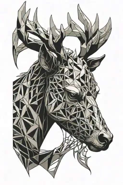 A Full Deer With A Skeleton Head And Neck
