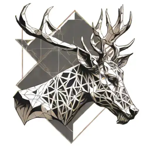 Skeletal Deer With A Natural Body And Skull Head