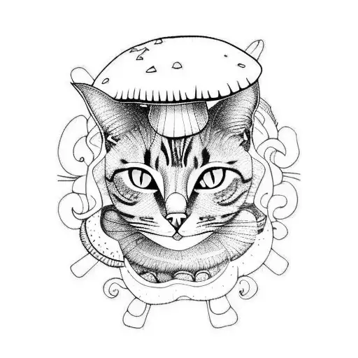Cat On A Mushroom