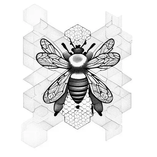 Honeycomb With Bee