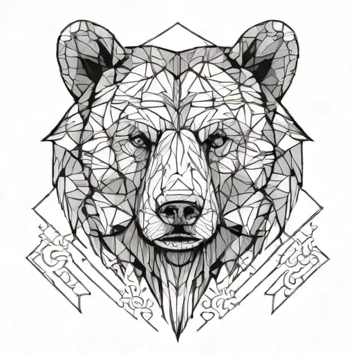 A Bear Head Looking Straight