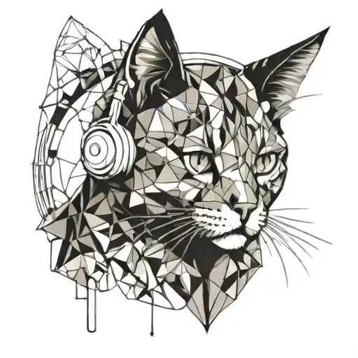 Cat Wearing Headphones