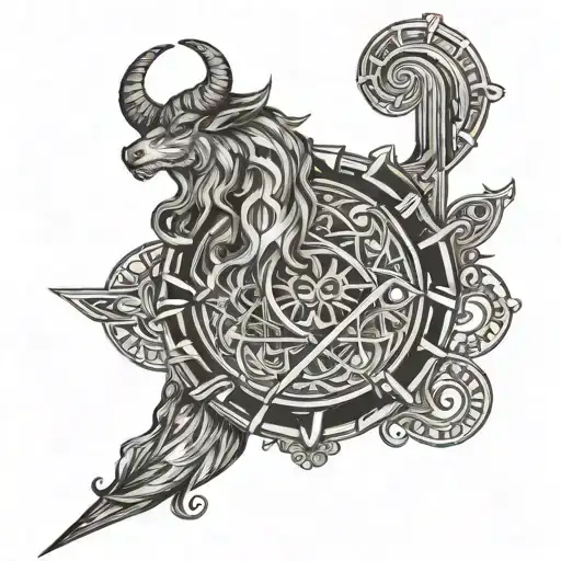 Capricorn Wand Facing Upwards