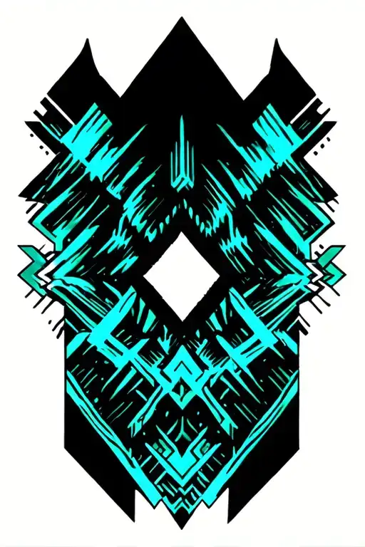 Northern Lights Tattoo Design With A Hint Of Cyan Color