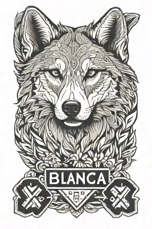 Name Bianca With Husky Paw Print Surrounded