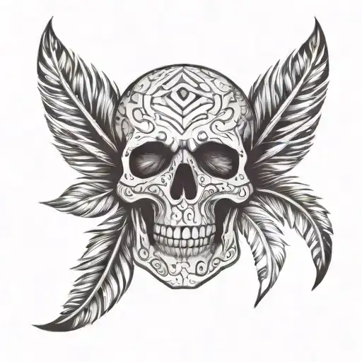 Skull And Feathers