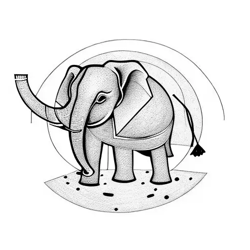 Elephant With The Moon