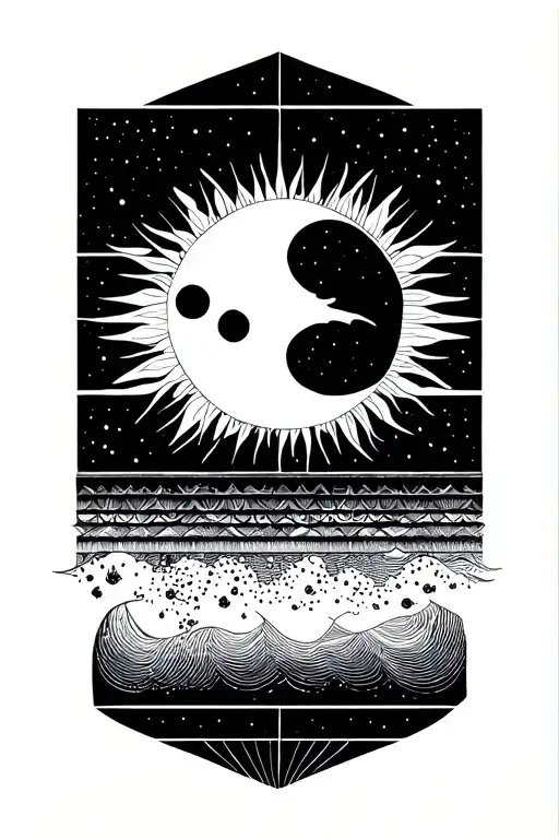 Moon And Sun At The Edge Of The