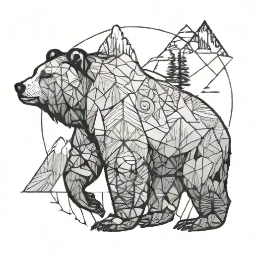 Bear And Mountains