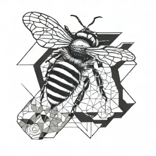 A Detailed Sketch Of A Bee With A Quote 'Not Easy But Worth It' Incorporated In The Design