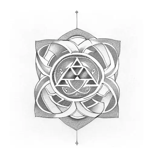 Valknut Symbol Lotus Flower