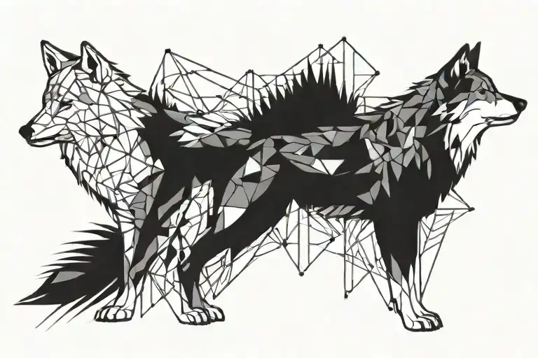 Black And White Wolfs