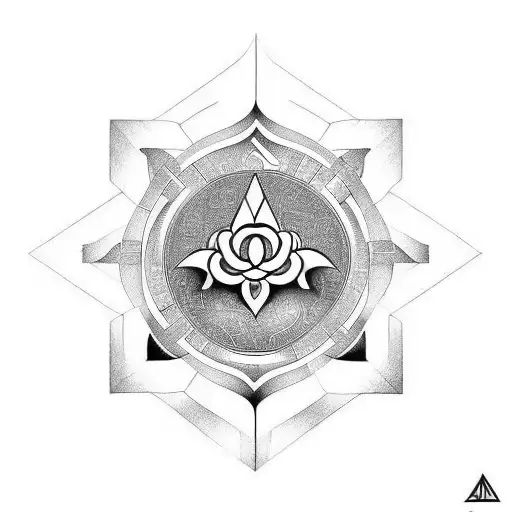 Valknut Symbol Lotus Flower