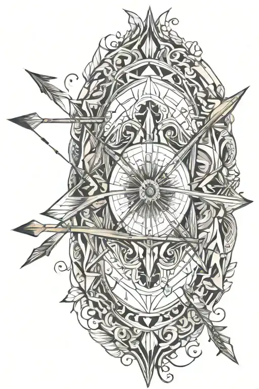 Bow And Arrow No Flowers Ready To Shoot