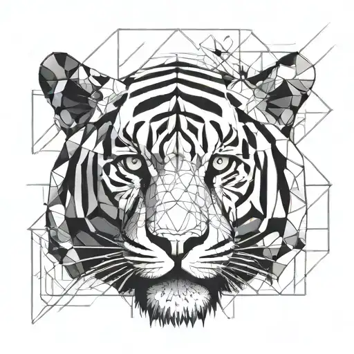 Geometric Tiger Face