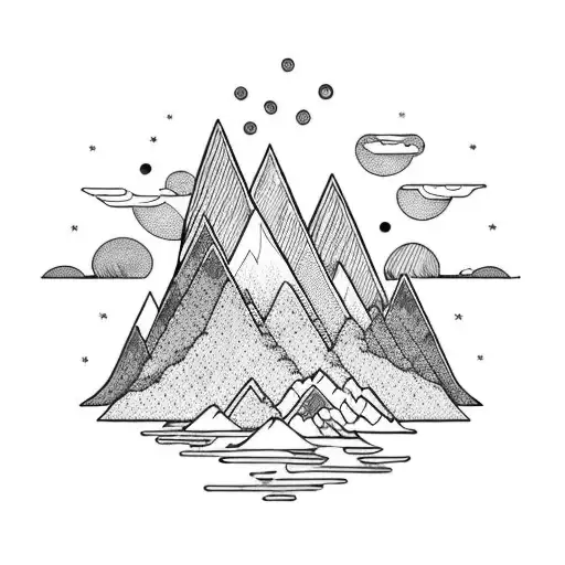 Mountain Sightseeing With A Lot Of Details And Circles