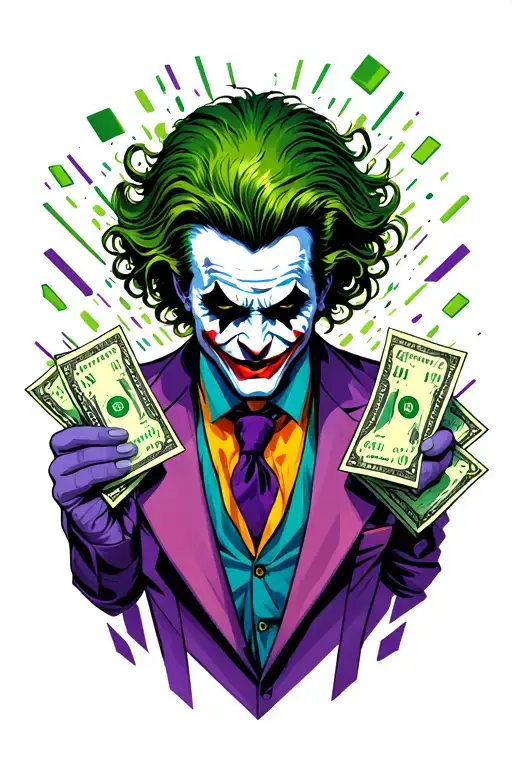 The Joker With Money Raining