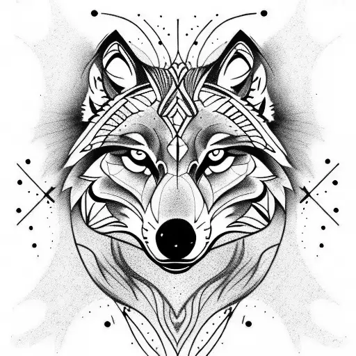 Wolf With Blue And Red Eye