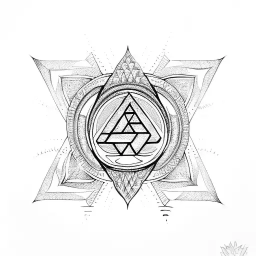 Valknut Symbol Lotus Flower