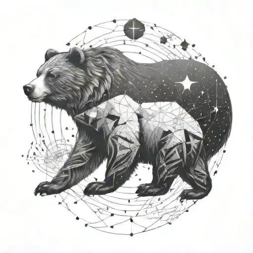An Intricate Design Of A Bear Constellation Intertwined With Family Symbols
