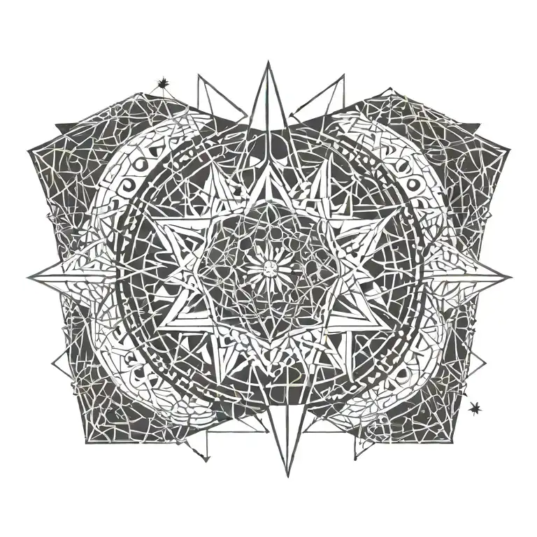 Create A Geometric Tattoo Design Inspired By Isaac Asimov's 'Foundation' Series