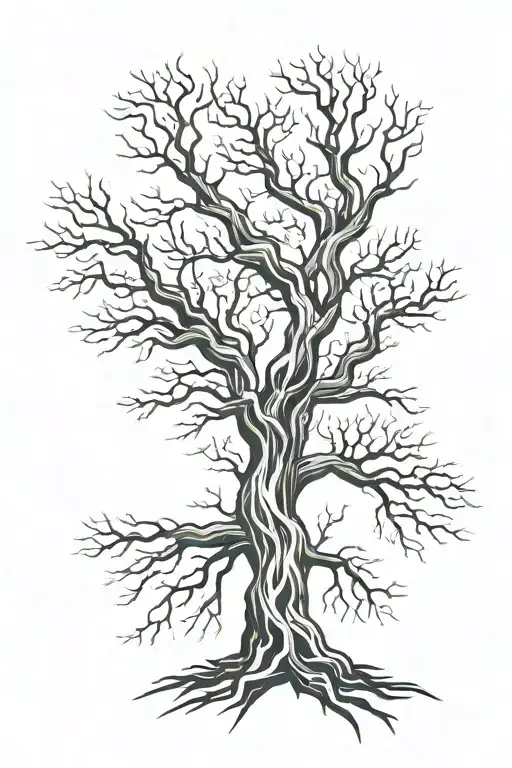 Tree Without Leaves Intertwined