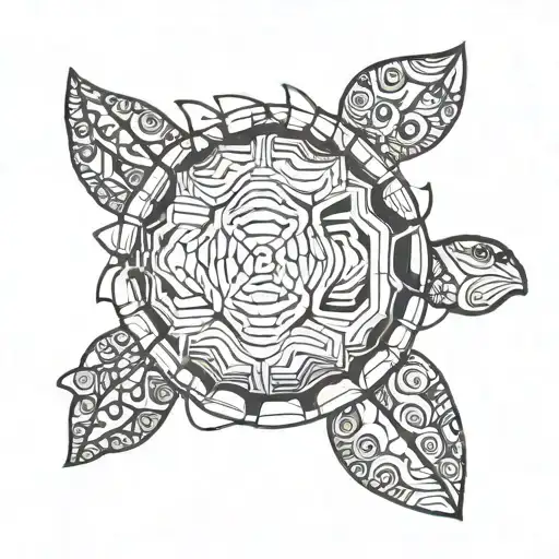 Waves Seashell Turtle With Accents Inspired