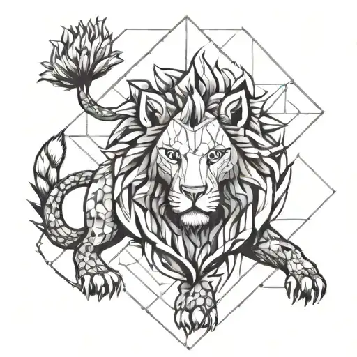 Fearsome Lion And 9 Tail Fox