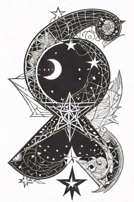 Star Named Sun Inside With Stars And Moon