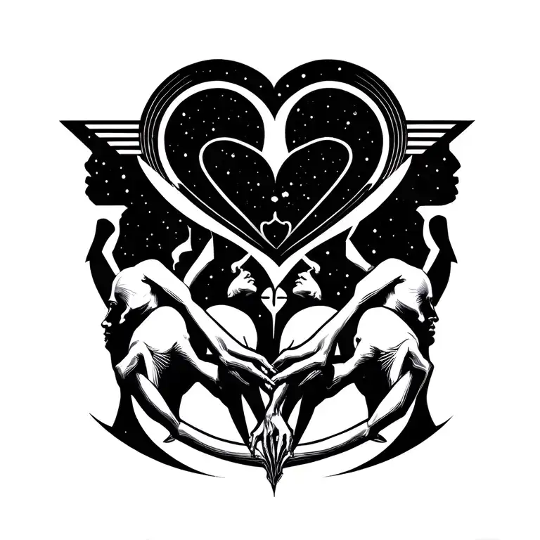 Space Human Three Sons Molded Symbolizing Love And Eternity