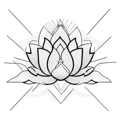 Lotus Flower With Unalome Featuring Letters L And D