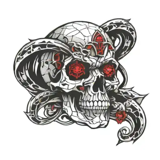 Skull And Red Eyes